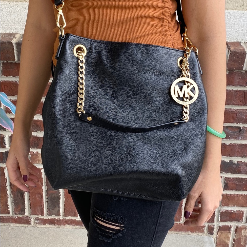 Michael Kors black leather bag